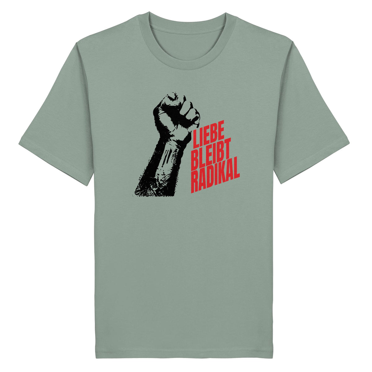Liebe bleibt radikal – T-Shirt – Aloe, digitale Shirtigo-Produktvorschau