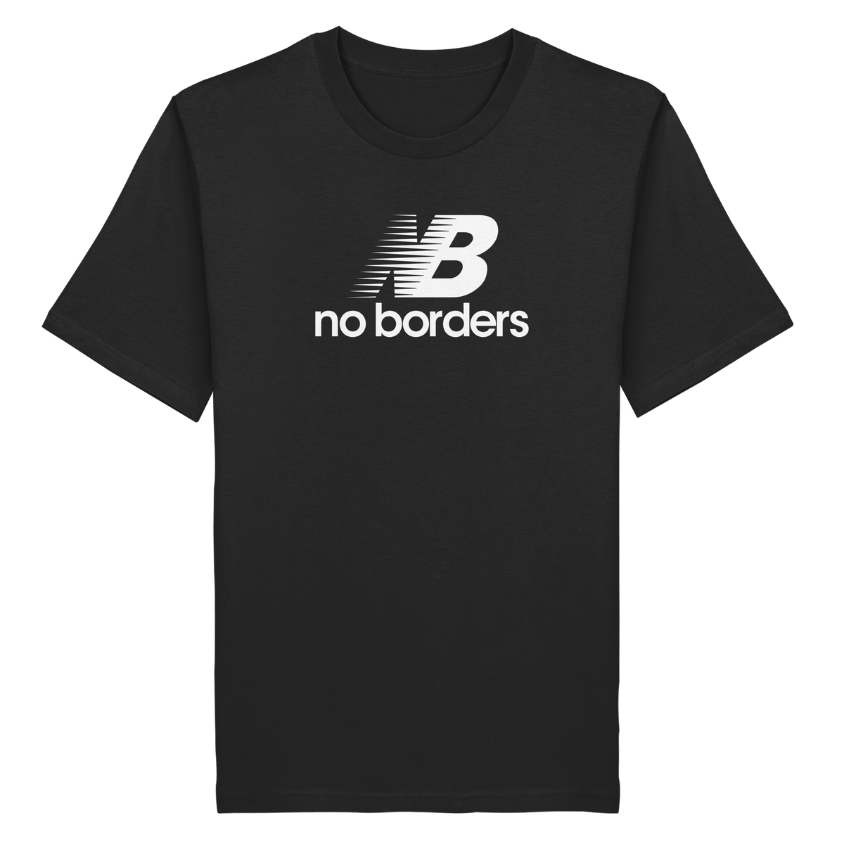 No Borders – T-Shirt – Shirtigo-Produktvorschau des angelegten Druckmotivs