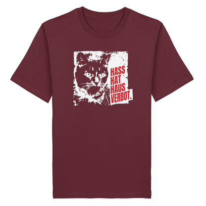 Hass hat Hausverbot – T-Shirt – Bordeaux, digitale Shirtigo-Produktvorschau