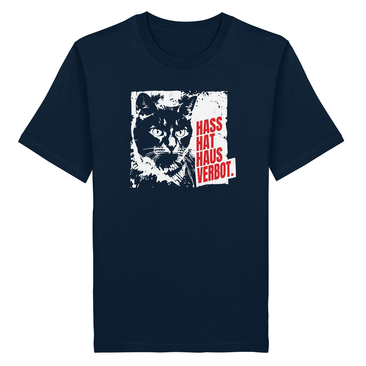 Hass hat Hausverbot – T-Shirt – Dunkelblau, digitale Shirtigo-Produktvorschau